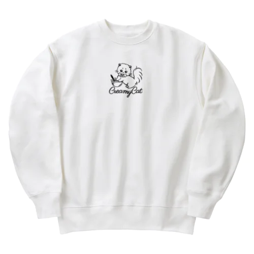 creamy catの白猫ちゃん Heavyweight Crew Neck Sweatshirt