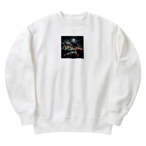 工場夜景　煙突 Heavyweight Crew Neck Sweatshirt