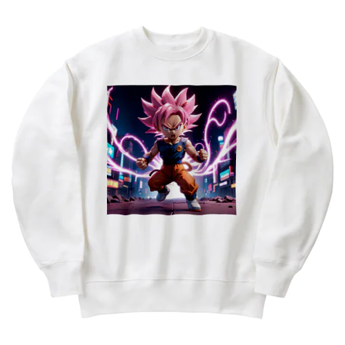 ピンクの髪の毛のおとこの子 Heavyweight Crew Neck Sweatshirt