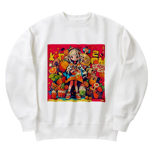 フルーツガール（みかんちゃん） Heavyweight Crew Neck Sweatshirt