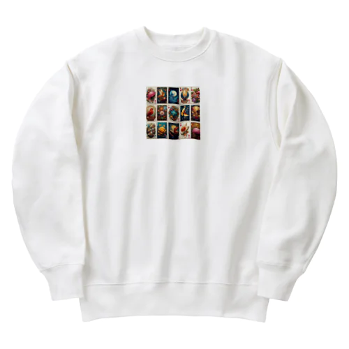 自然をモチーフとしたトランプデザイン Heavyweight Crew Neck Sweatshirt