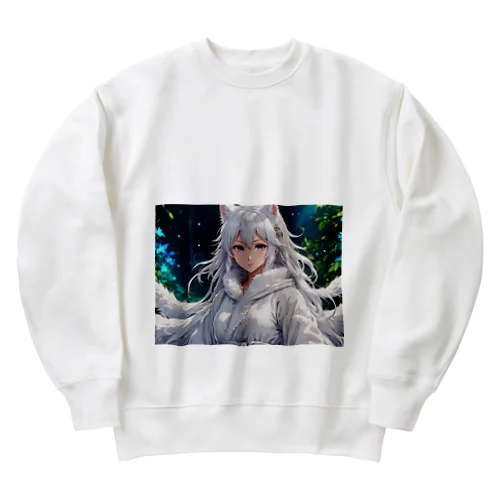 もふもふの巫女 Heavyweight Crew Neck Sweatshirt