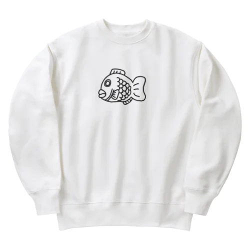 静かな時は可愛いたい焼きくん Heavyweight Crew Neck Sweatshirt