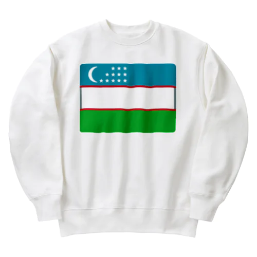 ウズベキスタンの国旗 Heavyweight Crew Neck Sweatshirt