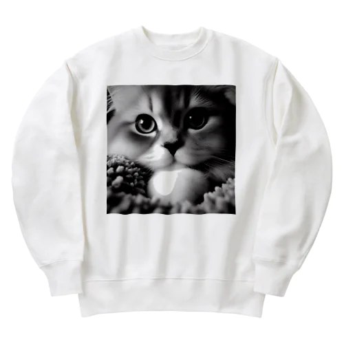 猫の眼差し Heavyweight Crew Neck Sweatshirt