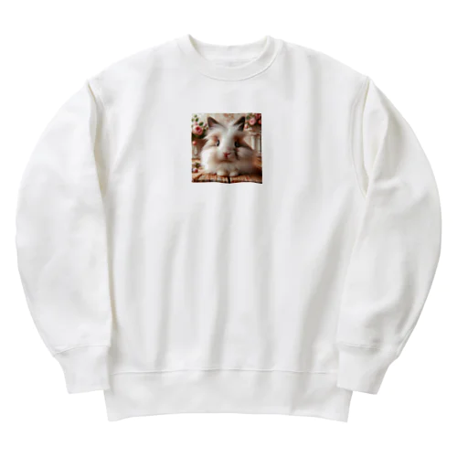 癒しウサギ Heavyweight Crew Neck Sweatshirt