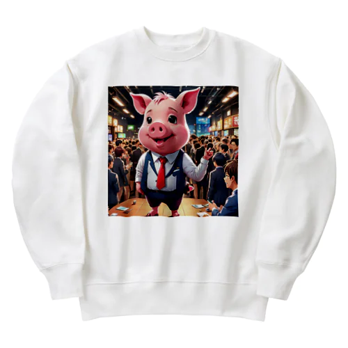 社内イベントの企画をするミニブタ Heavyweight Crew Neck Sweatshirt