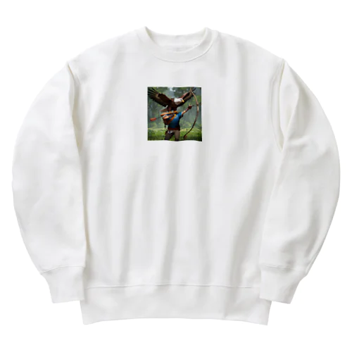 イーグルとアーチェリー.. png Heavyweight Crew Neck Sweatshirt