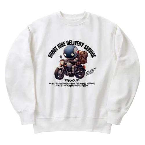 ロボットバイク便(淡色用) Heavyweight Crew Neck Sweatshirt