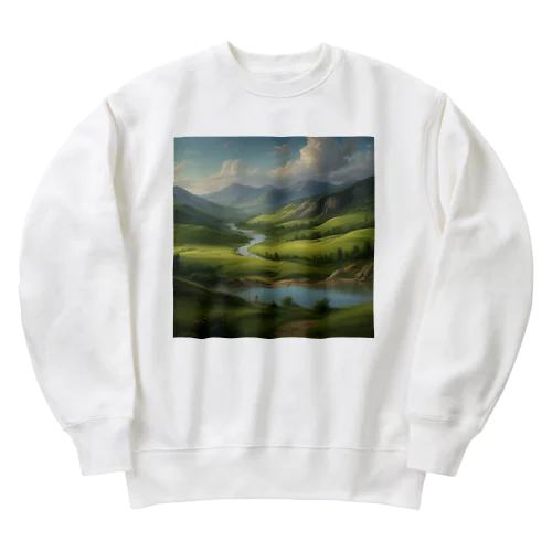 山の風景 Heavyweight Crew Neck Sweatshirt