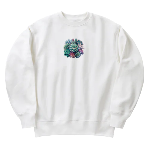 綺麗な多肉植物グッズ Heavyweight Crew Neck Sweatshirt