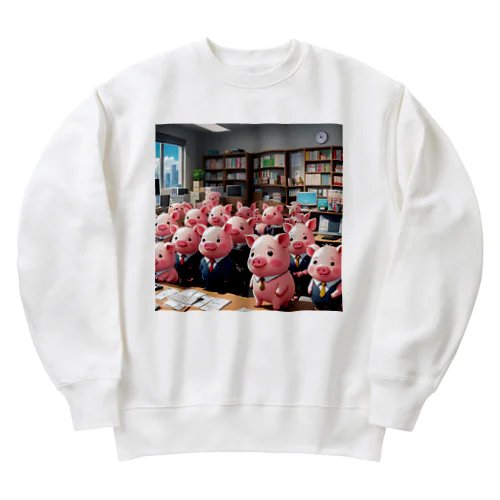 会社のらいんあっぷをするみにぶた管理製品 Heavyweight Crew Neck Sweatshirt