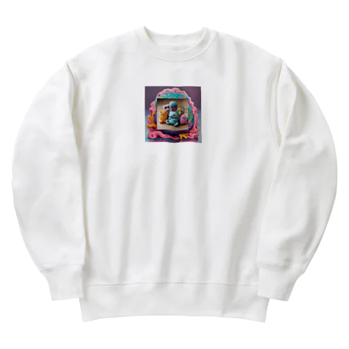 キモカワ生き物 Heavyweight Crew Neck Sweatshirt