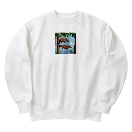 木に刺さってるカモノハシ Heavyweight Crew Neck Sweatshirt