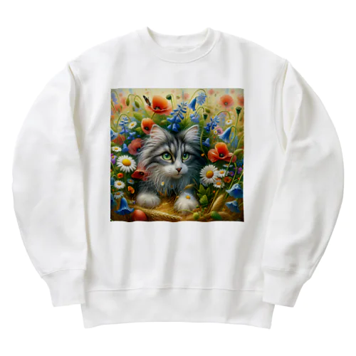 猫ちゃん Heavyweight Crew Neck Sweatshirt