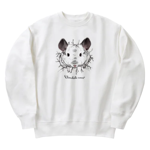 チンチラ貫通正面 Heavyweight Crew Neck Sweatshirt