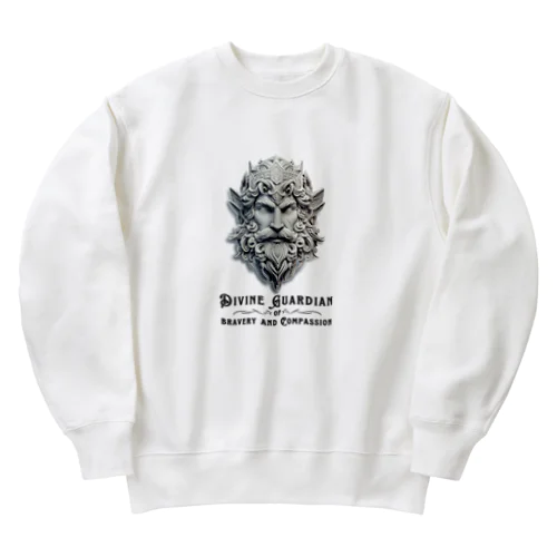 勇気と慈愛の守護神!(淡色用) Heavyweight Crew Neck Sweatshirt