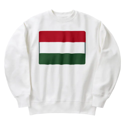 ハンガリーの国旗 Heavyweight Crew Neck Sweatshirt