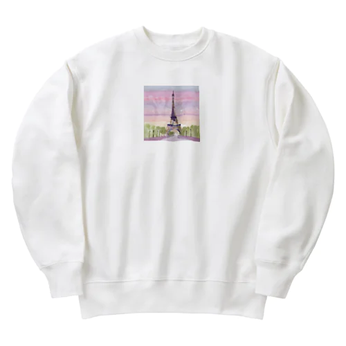 パリの街並み🗼グッズ Heavyweight Crew Neck Sweatshirt