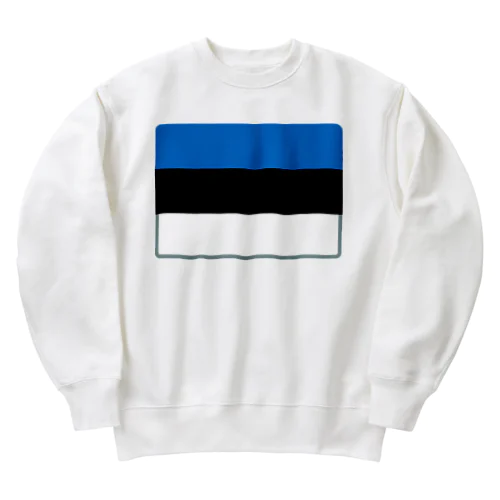 エストニアの国旗 Heavyweight Crew Neck Sweatshirt