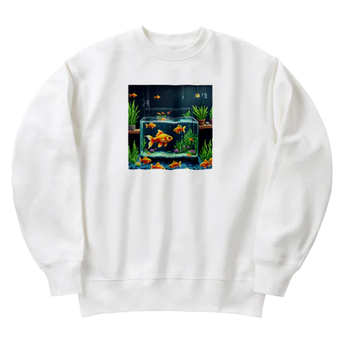 水中を泳ぐ金魚 Heavyweight Crew Neck Sweatshirt