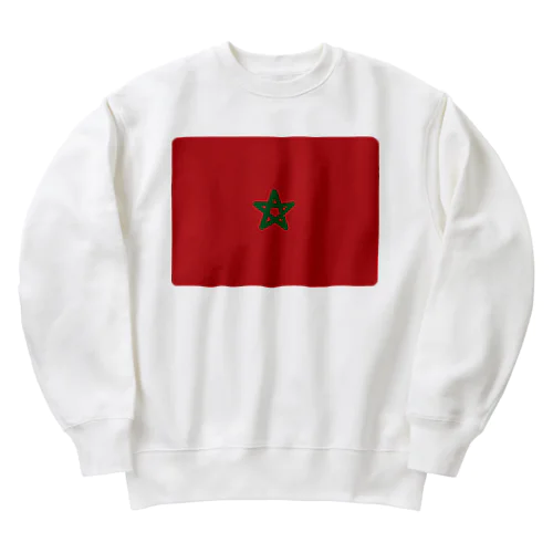 モロッコの国旗 Heavyweight Crew Neck Sweatshirt