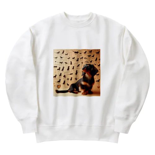 ダックスフンド家系図 Heavyweight Crew Neck Sweatshirt