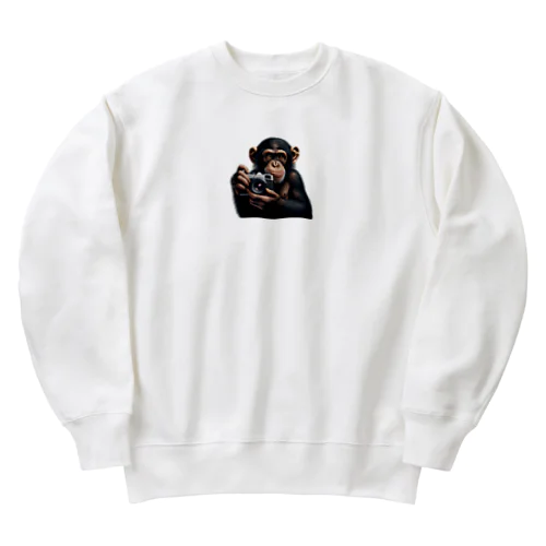 カメラ好きのチンパンジー2 Heavyweight Crew Neck Sweatshirt