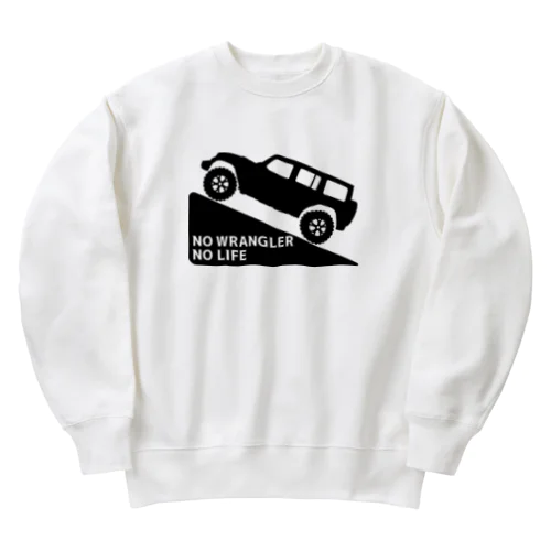 ノーラングラーノーライフ 登坂デザイン ジープ ブラック Heavyweight Crew Neck Sweatshirt