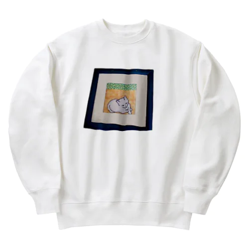 アップリケ猫 Heavyweight Crew Neck Sweatshirt