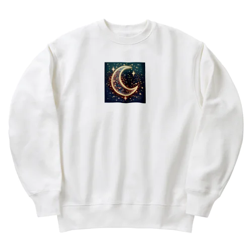 キラキラ輝くお月様 Heavyweight Crew Neck Sweatshirt