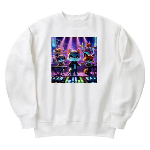 ネオンナイト・メロディー: アニマルシティライブ Heavyweight Crew Neck Sweatshirt