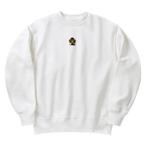 不気味で可愛いチンパンジー001 Heavyweight Crew Neck Sweatshirt