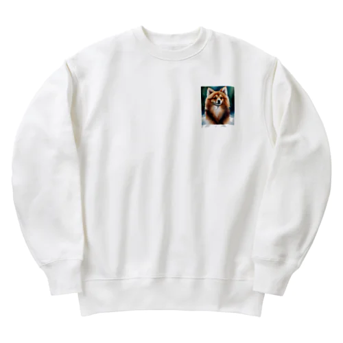 ポメラニアンのポーくん Heavyweight Crew Neck Sweatshirt