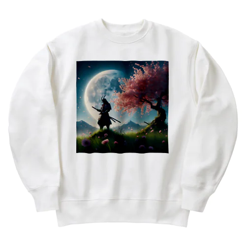 月下の桜侍 Heavyweight Crew Neck Sweatshirt