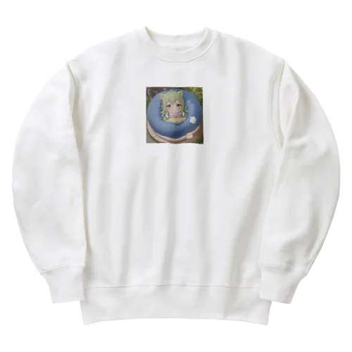 うるうるな眼の可愛い女の子 Heavyweight Crew Neck Sweatshirt