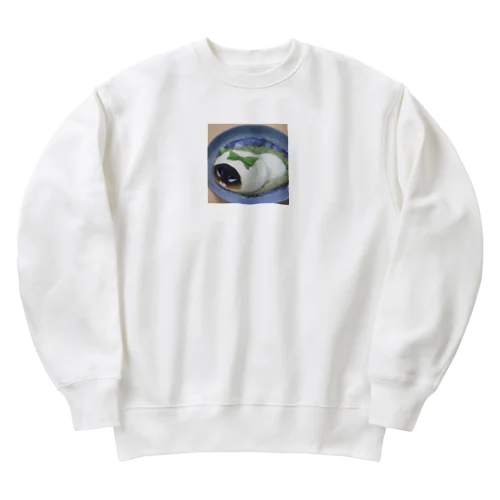 ずんだ餅を被った猫 Heavyweight Crew Neck Sweatshirt