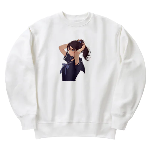 ポニーテールがセクシーな女の子　BLUE PLUM  691 Heavyweight Crew Neck Sweatshirt