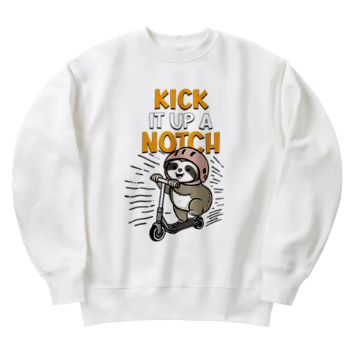 キックスケーターで怠け者パワーアップするぞ！ Heavyweight Crew Neck Sweatshirt