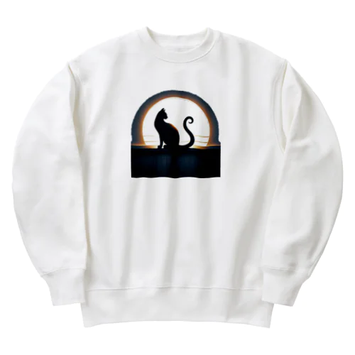 猫のシルエットが美しい Heavyweight Crew Neck Sweatshirt