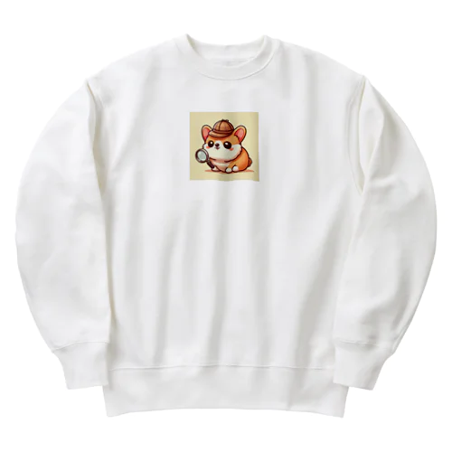 探偵！もちもちコーギー Heavyweight Crew Neck Sweatshirt