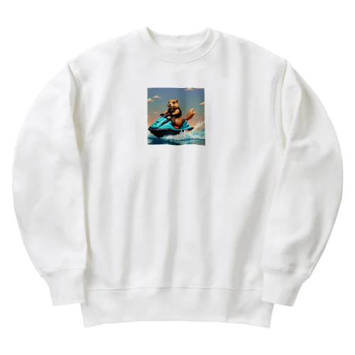 プレーリードッグon水上バイク！ Heavyweight Crew Neck Sweatshirt