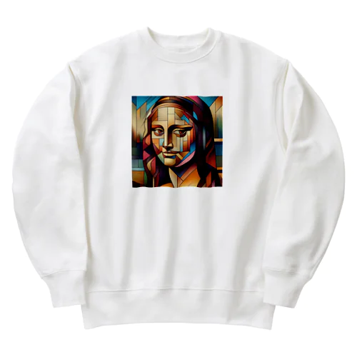 微笑み　ピカソ風 Heavyweight Crew Neck Sweatshirt