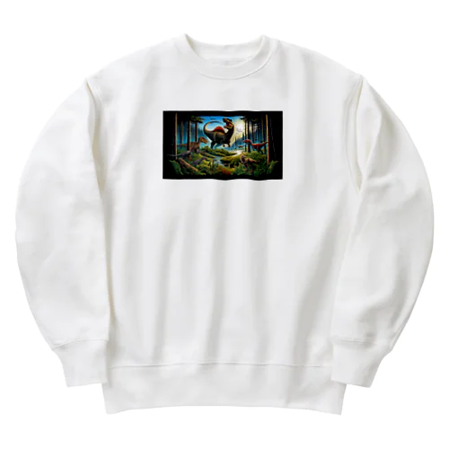 恐竜Ｔシャツを着て福井恐竜博物館へ行こう！ Heavyweight Crew Neck Sweatshirt