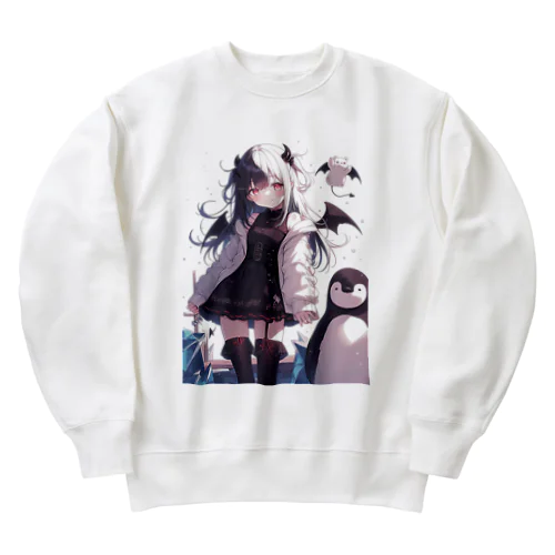 冷極フローズン✕小悪魔ガール Heavyweight Crew Neck Sweatshirt