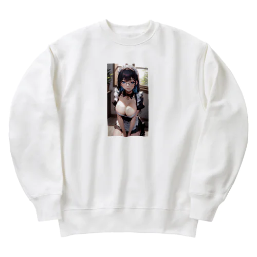 黒髪美少女　美鈴ちゃん　メイド Heavyweight Crew Neck Sweatshirt