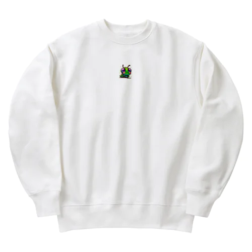 不気味で可愛いバッタ001 Heavyweight Crew Neck Sweatshirt