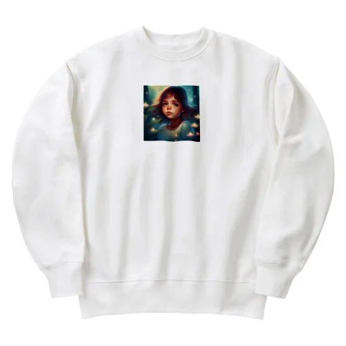 可愛い女の子　儚い　 Heavyweight Crew Neck Sweatshirt