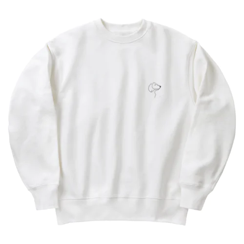 犬のラインアート Heavyweight Crew Neck Sweatshirt