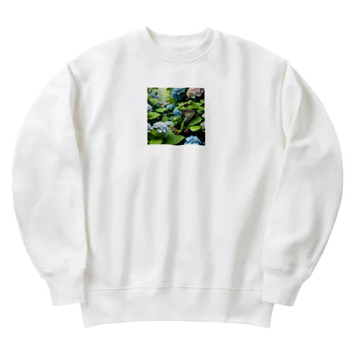 アジサイの茂みから聞こえてくるカエルの鳴き声 Heavyweight Crew Neck Sweatshirt